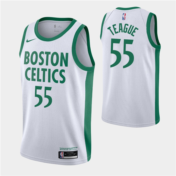 Men's Boston Celtics #55 Jeff Teague 2020-21 White City Edition Swingman Stitched NBA Jersey